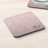 elegant roos goud glitter onderzetter (Linkerzijde)