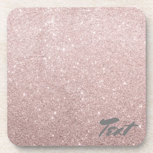 elegant roos goud glitter onderzetter (Voorkant)