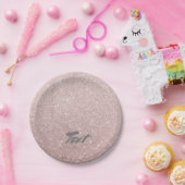 elegant roos goud glitter papieren bordje (Feest)