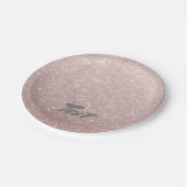 elegant roos goud glitter papieren bordje (Gekanteld)