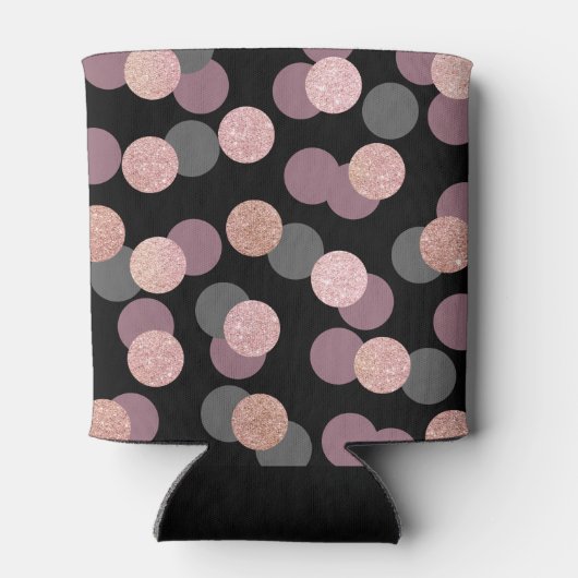 elegant roos goud glitter pastel roze confetti blikjeskoeler (Achterkant)