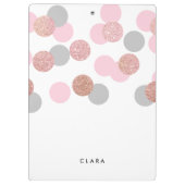 elegant roos goud glitter pastel roze confetti klembord (Achterkant)