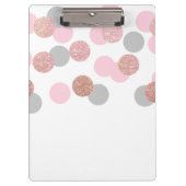 elegant roos goud glitter pastel roze confetti klembord (Voorkant)