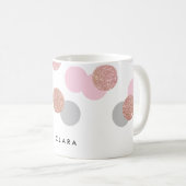 elegant roos goud glitter pastel roze confetti koffiemok (Voorkant rechts)