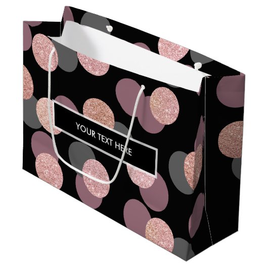 elegant roos goud glitter pastel roze confetti large cadeautasje (Voorkant Gekanteld)