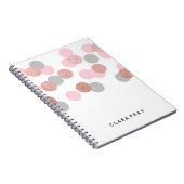 elegant roos goud glitter pastel roze confetti notitieboek (Rechterzijde)