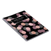 elegant roos goud glitter pastel roze confetti notitieboek (Rechterzijde)