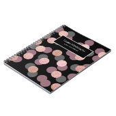 elegant roos goud glitter pastel roze confetti notitieboek (Linkerzijde)