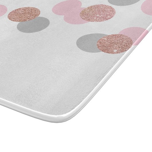 elegant roos goud glitter pastel roze confetti snijplank (Hoek)