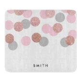 elegant roos goud glitter pastel roze confetti snijplank (Voorkant)