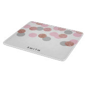 elegant roos goud glitter pastel roze confetti snijplank (Hoek)