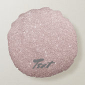 elegant roos goud glitter rond kussen (Achterkant)