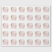 Elegant Roos Goud Glitter Roos Monogram Cadeaupapier (Vlak)