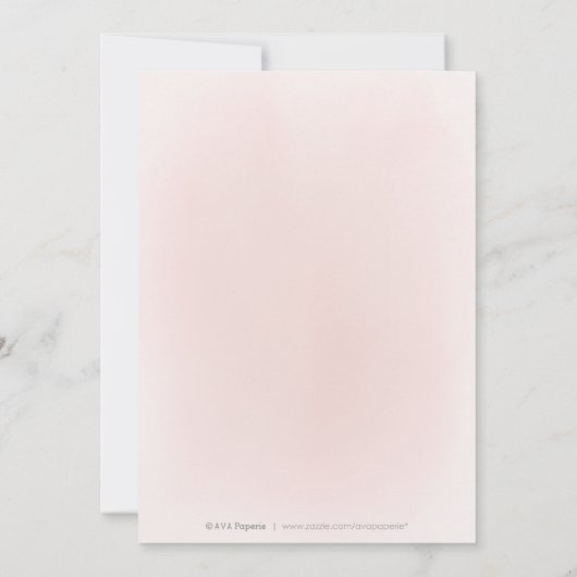 Elegant roos goud glitter roze jurk quinceañera i kaart (Achterkant)