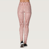 Elegant roos goud glitter + roze mauve xmas bomen leggings (Achterkant)