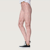 Elegant roos goud glitter + roze mauve xmas bomen leggings (Links)