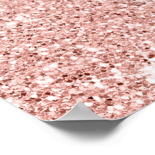 Elegant roos goud glitter sparkles bruiloft poster (Hoek)