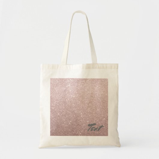 elegant roos goud glitter tote bag (Voorkant)
