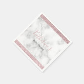 Elegant roos goud glitter wit marmer baby shower servet (Hoek)