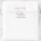 Elegant roos goud glitter wit marmer baby shower vierkante sticker (Tas)