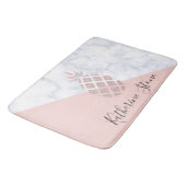 Elegant roos goud glitter witte marmer badmat (Gekanteld)