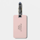 Elegant roos goud glitter witte marmer bagagelabel (Achterkant verticaal)