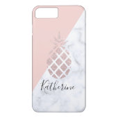 Elegant roos goud glitter witte marmer Case-Mate iPhone case (Achterkant)