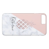 Elegant roos goud glitter witte marmer Case-Mate iPhone case (Achterkant (Horizontaal))