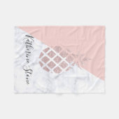 Elegant roos goud glitter witte marmer fleece deken (Voorkant (Horizontaal))