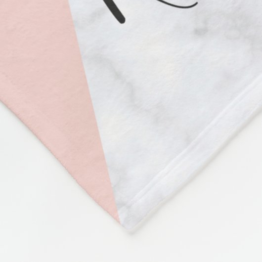 Elegant roos goud glitter witte marmer fleece deken (Hoek)