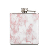 Elegant roos goud glitter witte marmer heupfles (Achterkant)