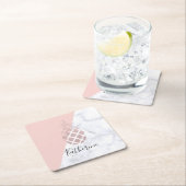 Elegant roos goud glitter witte marmer kartonnen onderzetters (Insitu)