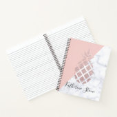 Elegant roos goud glitter witte marmer notitieboek (Binnen)