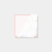 Elegant roos goud glitter witte marmer post-it® notes (Voorkant)