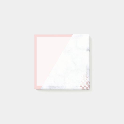 Elegant roos goud glitter witte marmer post-it® notes (Voorkant)