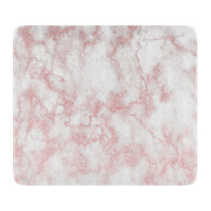 Elegant roos goud glitter witte marmer snijplank