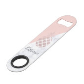 Elegant roos goud glitter witte marmer speed flessenopener (Achterkant Gekanteld)