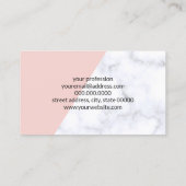 Elegant roos goud glitter witte marmer visitekaartje (Achterkant)