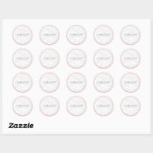 Elegant roos goud glitter witte marmerfoto ronde sticker (Vel)