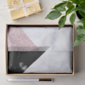 Elegant roos goud glitter witte zwarte marmer tissuepapier (Geschenk)