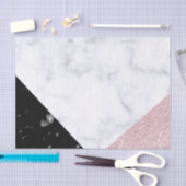 Elegant roos goud glitter witte zwarte marmer tissuepapier (Craft)