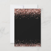 Elegant Roos Goud Glitter Zwart Any Age Verjaardag Kaart (Achterkant)