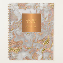 Elegant roos goud grijs marmer metallic koper planner