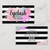 Elegant roos goud & groene wimpers visitekaartje (Voorkant / Achterkant)