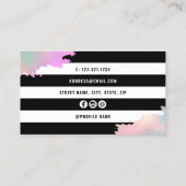 Elegant roos goud & groene wimpers visitekaartje (Achterkant)