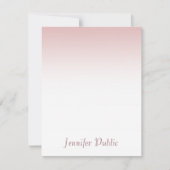 Elegant Roos Goud Handgeschreven Script Modern Notitiekaartje (Voorkant)