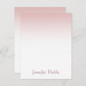 Elegant Roos Goud Handgeschreven Script Modern Notitiekaartje (Voorkant / Achterkant)