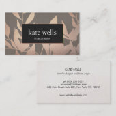 Elegant Roos goud laat modern interieur designer a Visitekaartje (Voorkant / Achterkant)