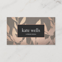 Elegant Roos goud laat modern interieur designer a Visitekaartje