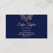 elegant roos goud mandala met glitter gescheurd pa visitekaartje (Achterkant)